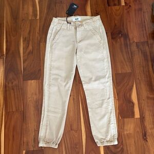 PAIGE Mayslie Grosgrain Side Stripe Vintage Oak Jogger pants NWT SIZE 23